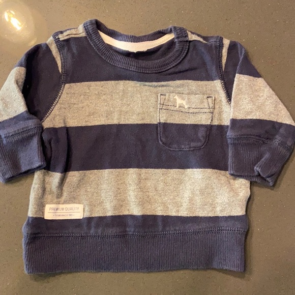 Carter’s 3 Month Boys Navy & Gray Striped Pull Over Sweater - Picture 1 of 4